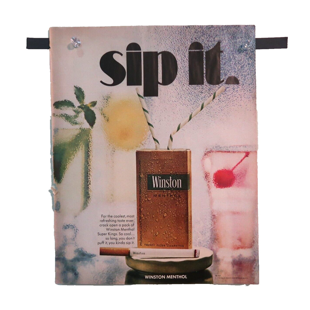 Vintage Magazine Advertisement Winston Menthol Cigarettes 1960s 11x13